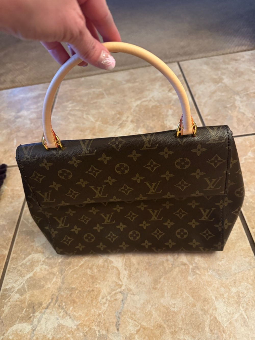 Louis Vuitton Brown Monogram Top-Handle Satchel with Natural Vachetta - Picture 5 of 8